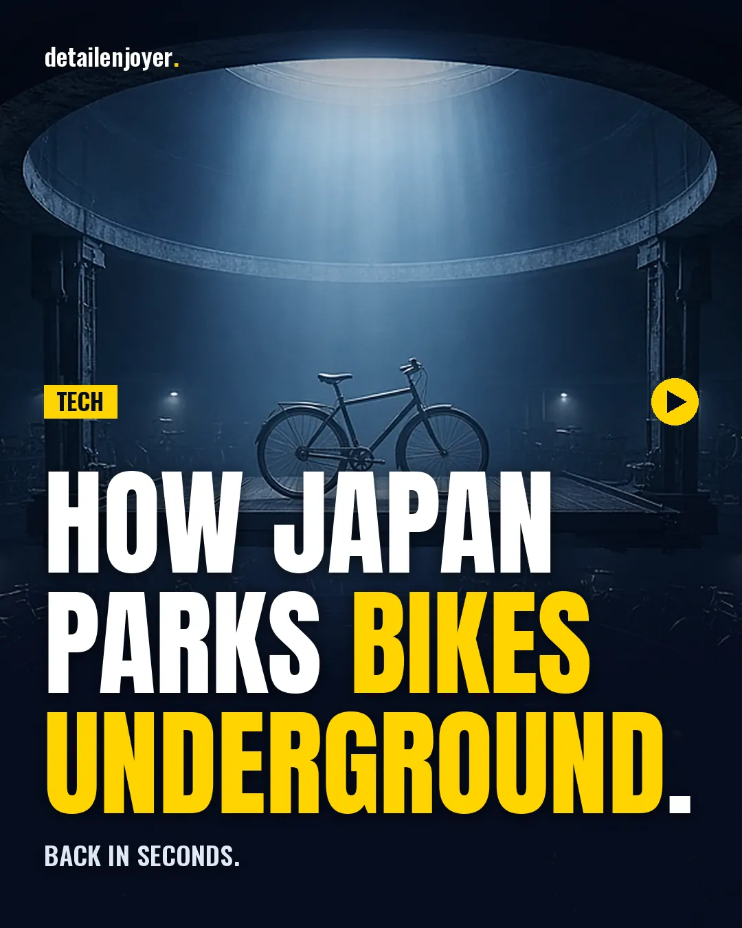 How Japan parks bikes underground. Back in seconds.
